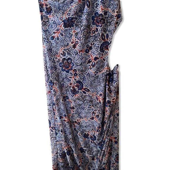 New MISA Los Angeles Aries Dress feathered floral one shoulder draped maxi L - Picture 10 of 15